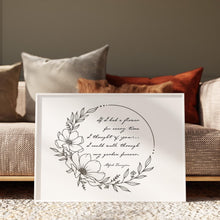 Load image into Gallery viewer, If I had a flower for every time I thought of you... Alfred Lord Tennyson Love Quote Poster Print - Thinking of you gift