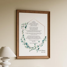 Load image into Gallery viewer, Union by Robert Fulghum Personalized Wedding poem wall art - Love Poem - Full Poem Framed & Unframed Options
