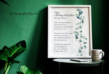 Load image into Gallery viewer, Hope is the thing with feathers Emily Dickinson Poetry Wall art - Framed & Unframed Options