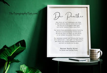 Load image into Gallery viewer, Der Panther Gedicht Rainer Maria Rilke German Poem Art Print - UNFRAMED - Rilke Gedicht Deutsch