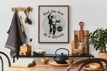 Load image into Gallery viewer, Feel The Fear And Do It Anyway - Astronaut Illustration - Space Theme Decor - Inspirational Quote Poster Print