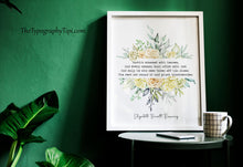 Load image into Gallery viewer, Elizabeth Barrett Browning Poem Earth's crammed with heaven Art Print Home Decor poetry Love Poem Aurora Leigh Framed & Unframed Options