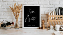 Load image into Gallery viewer, Bon Appétit Print Julia Child Quote French Kitchen Wall Art