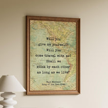 Load image into Gallery viewer, Walt Whitman Travel Poster: Song of the Open Road