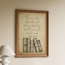 Load image into Gallery viewer, Mark Twain Quote Print: Vintage Books Art for Reading Nook