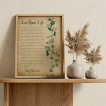 Load image into Gallery viewer, Live Your Life by Chief Tecumseh Native American Poetry Poster Print, Physical Print Without Frame