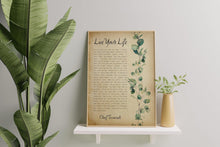 Load image into Gallery viewer, Live Your Life by Chief Tecumseh Native American Poetry Poster Print, Physical Print Without Frame