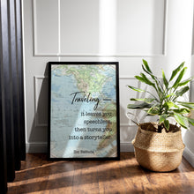 Load image into Gallery viewer, Ibn Battuta Travel Quote Traveling it leaves you speechless, then turns you into a storyteller - Physical Print Without Frame