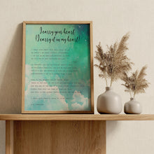 Load image into Gallery viewer, E.E. Cummings Poem I carry your heart (I carry it in my heart) Art Print Home Decor poetry wall art Framed & Unframed Options