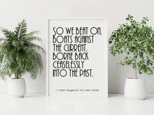 Load image into Gallery viewer, The Great Gatsby Quote Print F. Scott Fitzgerald Wall Art Literary Poster