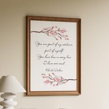 Load image into Gallery viewer, Charles Dickens Book Quote Print Great Expectations Love Quote You Are Part Of My Existence Literary Wall Art Framed & Unframed Options