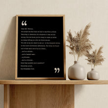 Load image into Gallery viewer, The Breakfast Club Movie Quote Closing Lines Letter to Mr. Vernon, Black and White, Movie Lover Gift