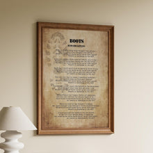 Load image into Gallery viewer, Rudyard Kipling Boots Poem Print – Vintage Military Wall Art