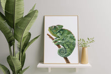 Load image into Gallery viewer, Chameleon Watercolour Print Reptile Room Wall Decor