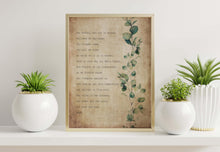 Load image into Gallery viewer, Lord's Prayer Print Our Father Prayer Unframed Prayer Print Catholic Prayer Eucalyptus Watercolor UNFRAMED