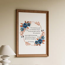 Load image into Gallery viewer, E.E. Cummings Quote Print - Inspirational Wall Art - Be Yourself Poster - Literary Decor - Watercolor Wreath Poetry Print Framed Or Unframed