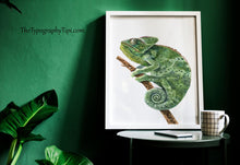 Load image into Gallery viewer, Chameleon Watercolour Print Reptile Room Wall Decor