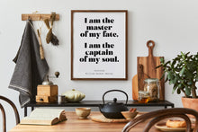 Load image into Gallery viewer, Invictus poem William Ernest Henley I am the master of my fate... captain of my soul - Unframed print
