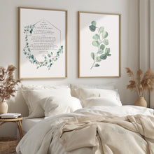 Load image into Gallery viewer, Set of 2 prints E.E. Cummings Poem I carry your heart (I carry it in my heart) Art Print Home Decor poetry wall art - Watercolor Eucalyptus