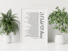 Load image into Gallery viewer, Edgar Guest Poem Print: A Child Of Mine Bereavement Art