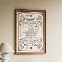 Load image into Gallery viewer, "Our Deepest Fear" quote print by Marianne Williamson with ornate vintage scrollwork border