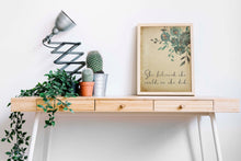 Load image into Gallery viewer, She believed she could so she did Print - Unframed inspirational print for Home, Office print, positive art, Watercolor flowers print