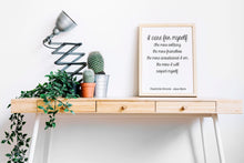 Load image into Gallery viewer, Charlotte Bronte Quote - Jane Eyre I care for myself - book lover Print for library decor self love self respect quote UNFRAMED