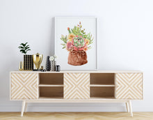 Load image into Gallery viewer, Watercolor succulent print - Succulent painting poster Girls Bedroom decor 11x14 print UNFRAMED