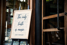 Load image into Gallery viewer, Jack Kerouac Music Quote - The only truth is music - Music poster- Sheet Music Art - Unframed print