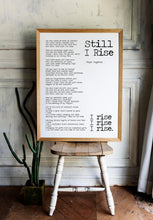 Load image into Gallery viewer, Still I Rise Maya Angelou poem Feminist Art Wall Art self respect quote Bedroom decor office decor UNFRAMED Print