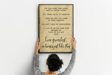 Load image into Gallery viewer, Love grows best in little houses Home decor Wall art Bedroom decor Unframed rustic home decor UNFRAMED