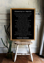 Load image into Gallery viewer, Theodore Roosevelt Citizenship in a Republic speech - The Man in the Arena - unframed office decor print - political art motivational quotes