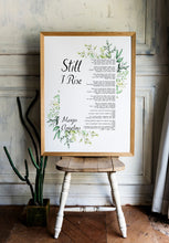 Load image into Gallery viewer, Still I Rise Maya Angelou poem Feminist Art Wall Art self respect quote Bedroom decor office decor dorm decorations Watercolor UNFRAMED