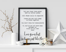 Load image into Gallery viewer, Love grows best in little houses Home decor Wall art Bedroom decor Unframed rustic home decor UNFRAMED