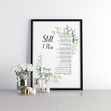 Load image into Gallery viewer, Still I Rise Maya Angelou poem Feminist Art Wall Art self respect quote Bedroom decor office decor dorm decorations Watercolor UNFRAMED