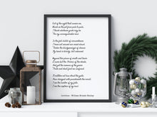 Load image into Gallery viewer, William Ernest Henley Poem invictus poem Art Print Home office Decor poetry wall art UNFRAMED