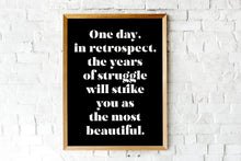 Load image into Gallery viewer, Freud quote - One day, in retrospect, the years of struggle - psychology wall art