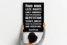 Load image into Gallery viewer, Jocko Willink Print - Hard work, late nights, early mornings - Inspirational poster - Discipline equals freedom - Physical Art Print