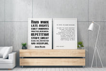 Load image into Gallery viewer, Jocko Willink Print - Set of 2 - Hard work, late nights, early mornings - Inspirational poster - No More Excuses UNFRAMED
