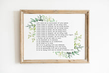 Load image into Gallery viewer, Prayer For Peace - Prayer of Saint Francis - Lord, make me an instrument of your peace - prayer print for Home, Horizontal print - Unframed