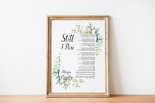 Load image into Gallery viewer, Still I Rise Maya Angelou poem Feminist Art Wall Art self respect quote Bedroom decor office decor dorm decorations Watercolor UNFRAMED