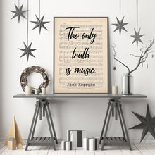 Load image into Gallery viewer, Jack Kerouac Music Quote - The only truth is music - Music poster- Sheet Music Art - Unframed print