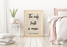 Load image into Gallery viewer, Jack Kerouac Music Quote - The only truth is music - Music poster- Sheet Music Art - Unframed print
