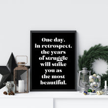 Load image into Gallery viewer, Freud quote - One day, in retrospect, the years of struggle - psychology wall art