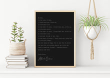 Load image into Gallery viewer, Albert Camus Book Quote - Invincible summer unframed print - literary print UNFRAMED
