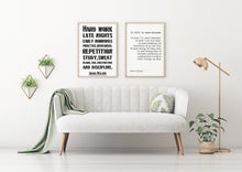 Load image into Gallery viewer, Jocko Willink Print - Set of 2 - Hard work, late nights, early mornings - Inspirational poster - No More Excuses UNFRAMED