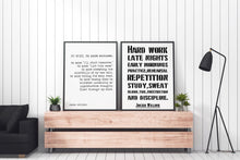 Load image into Gallery viewer, Jocko Willink Print - Set of 2 - Hard work, late nights, early mornings - Inspirational poster - No More Excuses UNFRAMED