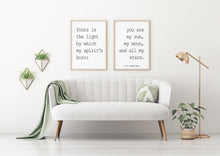 Load image into Gallery viewer, E.E. Cummings quote you are my sun, my moon, and all my stars - Set of 2 prints - Art Print Home Decor poetry wall art UNFRAMED