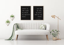 Load image into Gallery viewer, E.E. Cummings quote you are my sun, my moon, and all my stars - Set of 2 prints - Art Print Home Decor poetry wall art UNFRAMED