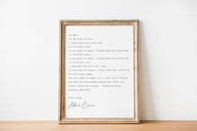 Load image into Gallery viewer, Albert Camus Book Quote - Invincible summer unframed print - literary print UNFRAMED